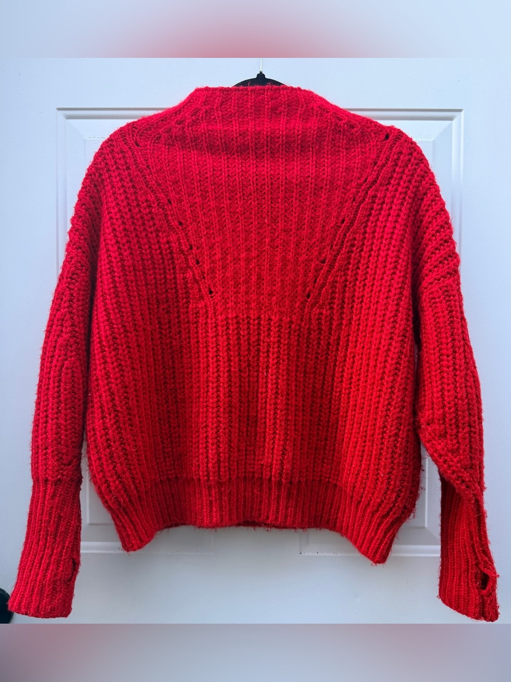 Anthropologie sleeping on snow red knit sweater size XS